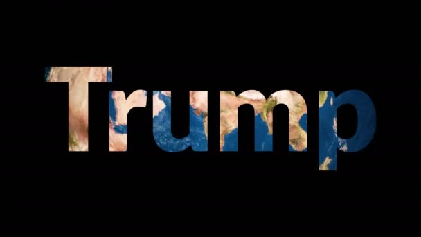 Szöveg Trump tanulságos fordult földgömb — Stock videók