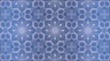 Arka planda, geometrik soyut mandala ilmekledi mavi desenleri