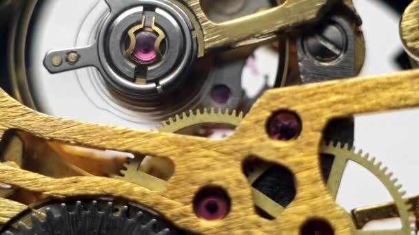 Μηχανισμός της μηχανικά ρολόγια χειρός — Αρχείο Βίντεο