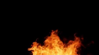 Siyah arka plan üzerine izole gerçek yangın
