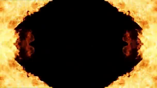 火在黑色背景上的框架 — 图库视频影像