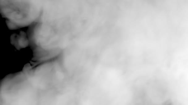 Siyah arkaplanda beyaz duman — Stok video