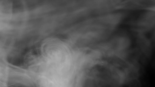 Achtergrond van echte witte rook op zwart — Stockvideo