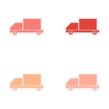 derleme gerçekçi etiket tasarım kağıt araba kargo Teslimatta