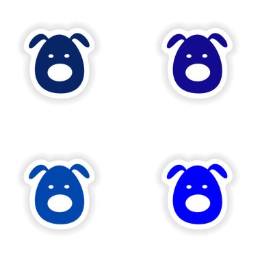 derleme gerçekçi etiket tasarım kağıt köpekler üzerinde