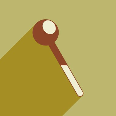 Düz stil ikonu uzun gölge termometre ile