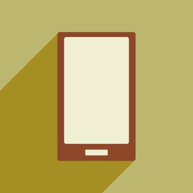 Düz stil ikonu ile uzun gölge smartphone