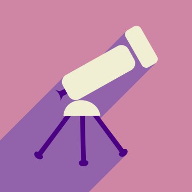 Uzun gölge Uzay Teleskobu ile düz simgesi