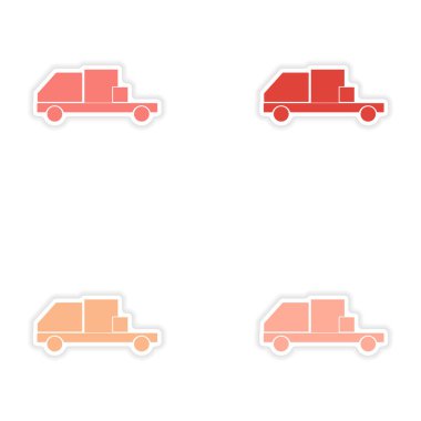 derleme gerçekçi etiket tasarım kağıt teslim kutusu kamyon