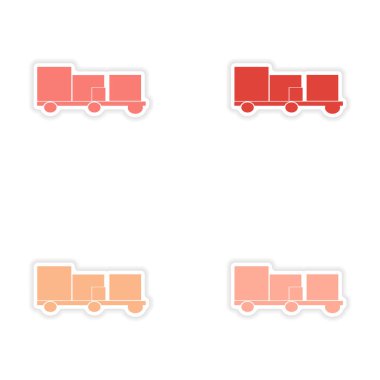 derleme gerçekçi etiket tasarım kağıt üzerinde ulaşım Ürünler Römorklar