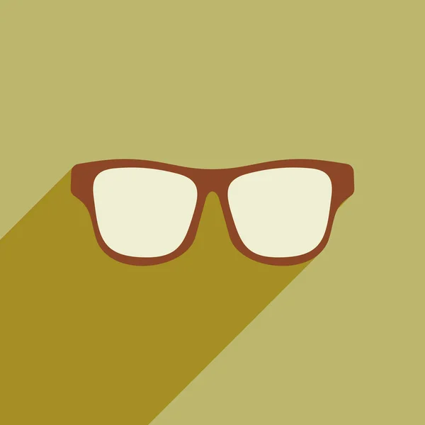 Hosszú árnyék szemüveg lapos stílusú ikon — Stock Vector