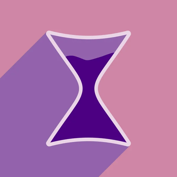 Flatt ikon med lang skygge Tegn sandglass – stockvektor