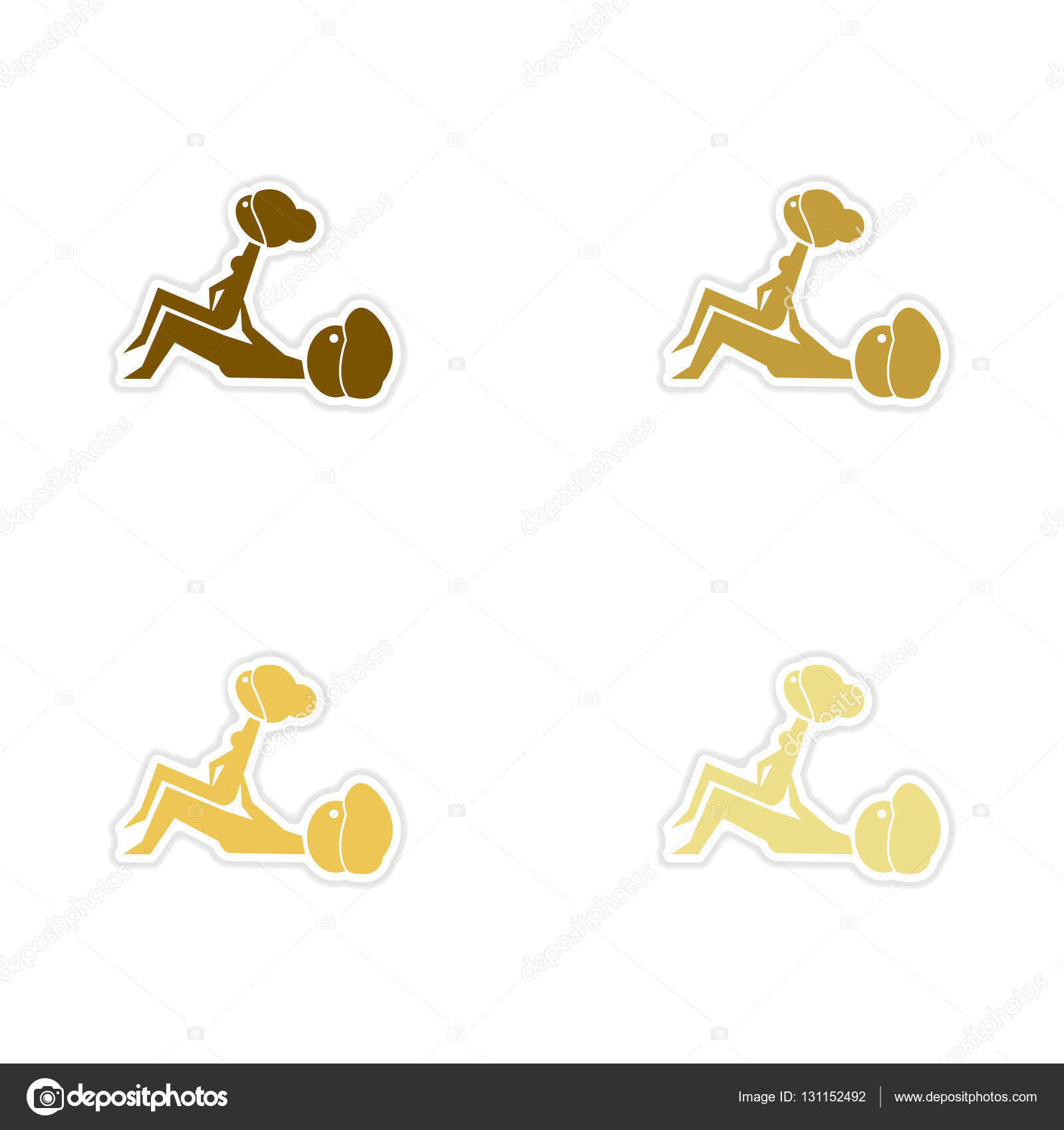 Concept Paper Stickers On White Background Kamasutra Positions — Stock 