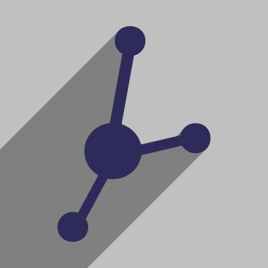 Uzun gölge atom molekül ile düz simgesi