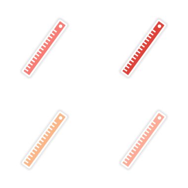 derleme gerçekçi etiket tasarım kağıt cetvel üzerinde