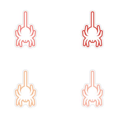 Kağıt örümcek derleme gerçekçi etiket tasarımı