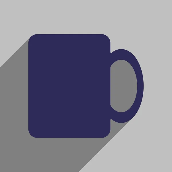 Platte pictogram met lange schaduw koffie beker — Stockvector