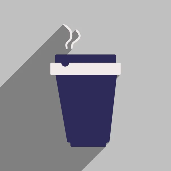 Icono plano con taza de café de sombra larga — Archivo Imágenes Vectoriales