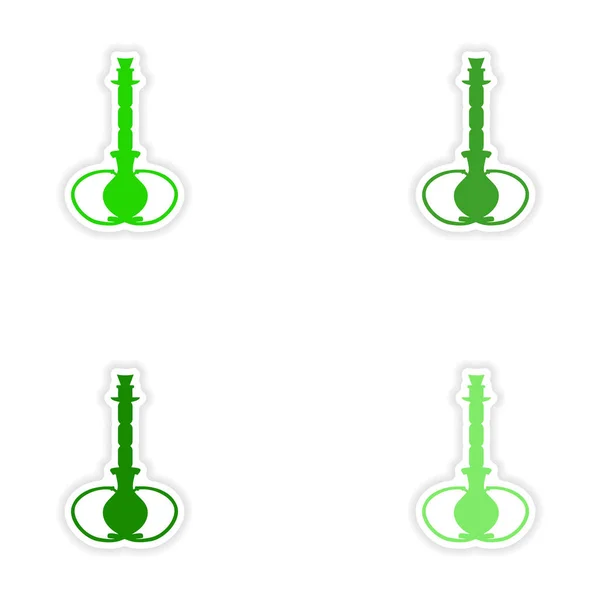 Montagem design adesivo realista em papel hookah shisha —  Vetores de Stock