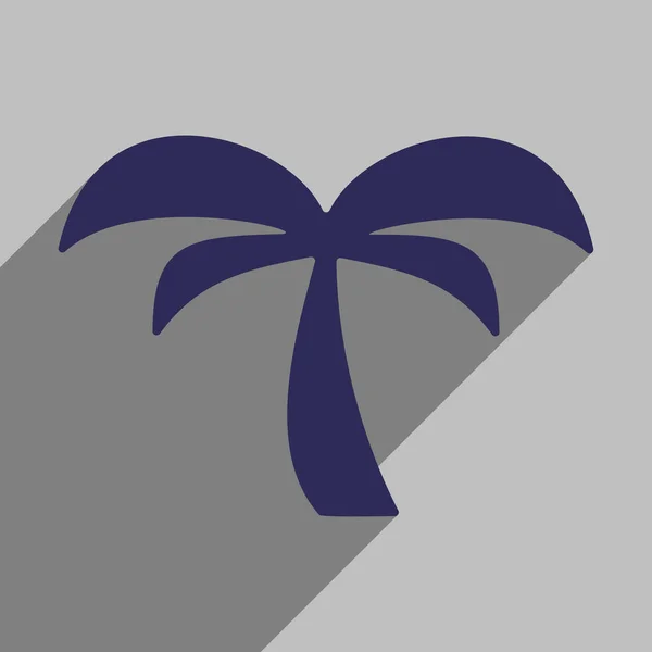 Плоская иконка с длинной пальмой тени — стоковый вектор