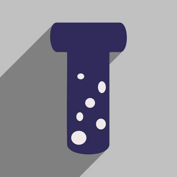 Flat ikonen med långa skugga medicinska kolv — Stock vektor