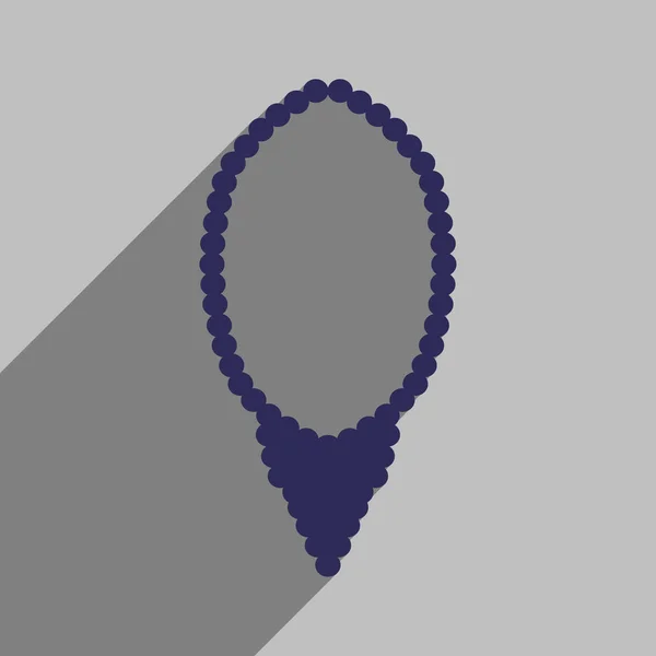 Ploché ikony s dlouhý stín Zenske náhrdelník — Stockový vektor