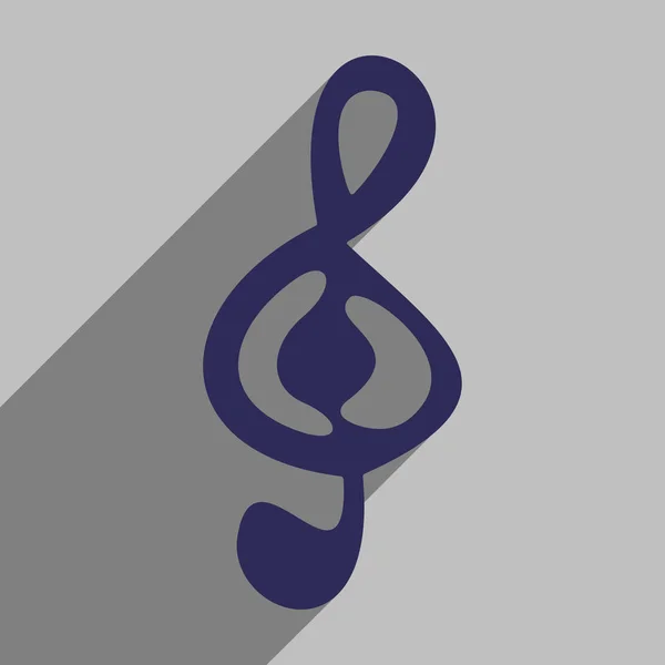 Platte pictogram met lange schaduw muzieknoot — Stockvector