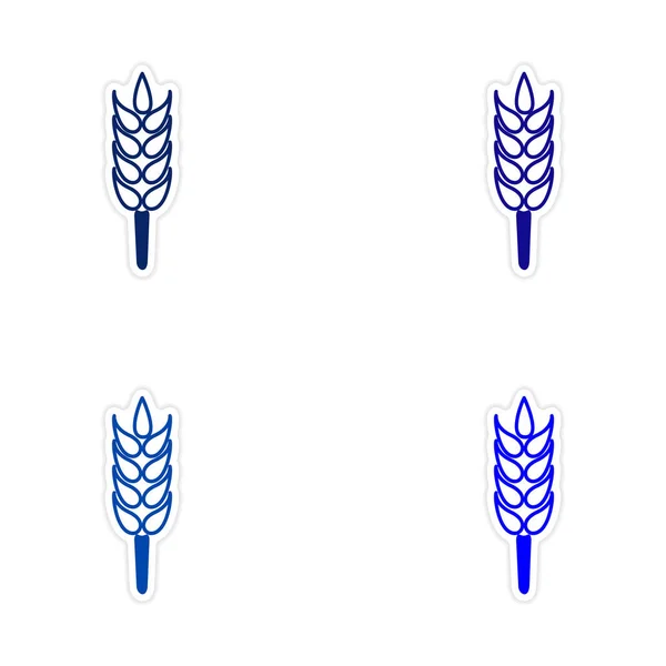 Montaje diseño de pegatina realista en trigo de papel — Archivo Imágenes Vectoriales