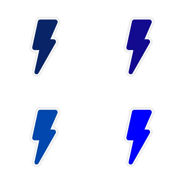 Vergadering realistische sticker ontwerp op papier het pictogram bliksemflits — Stockvector