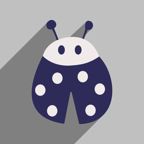 Επίπεδη εικόνα με πολύ σκιά bug lady — Διανυσματικό Αρχείο