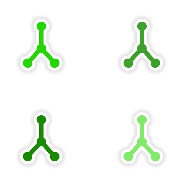 Vergadering realistische sticker ontwerp op papier moleculaire binding — Stockvector