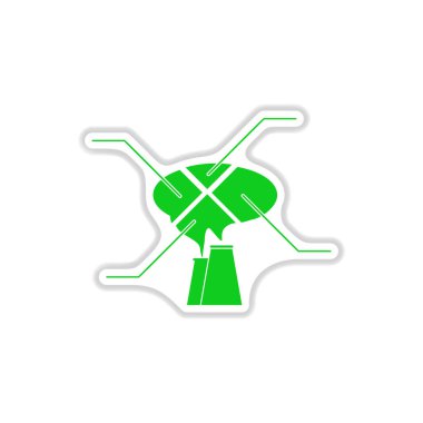 Beyaz arka plan infographics etikette hava kirliliği kağıt