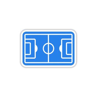 Beyaz arka plan futbol sahası üzerinde kağıt etiket