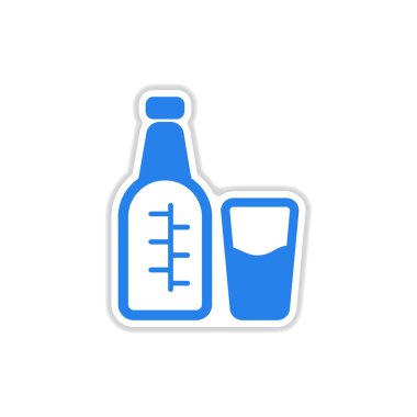 Kağıt etiket üzerinde beyaz arka plan cam şişe