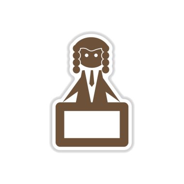 Beyaz arka plan tribün bulunan kağıt etiket hakim