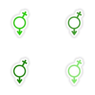 derleme gerçekçi etiket tasarım kağıda adam ve kadın