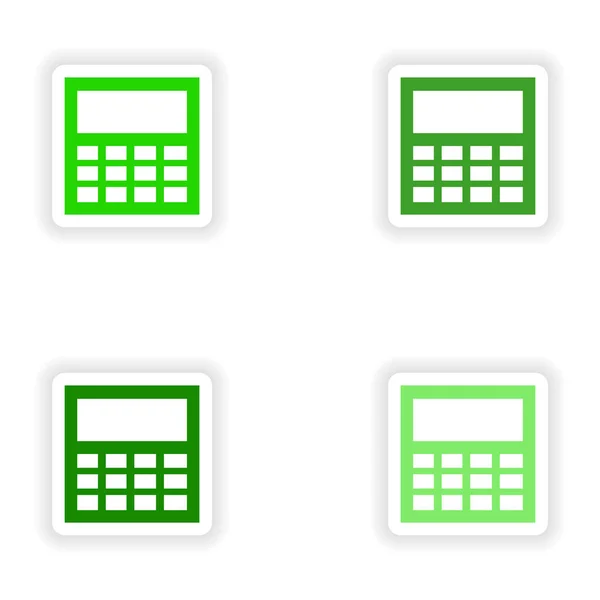 Montagem design adesivo realista na calculadora de papel —  Vetores de Stock