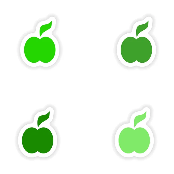 Vergadering realistische sticker ontwerp op papier apple — Stockvector