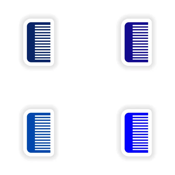 Församlingen realistiska klistermärke design på papper kam — Stock vektor