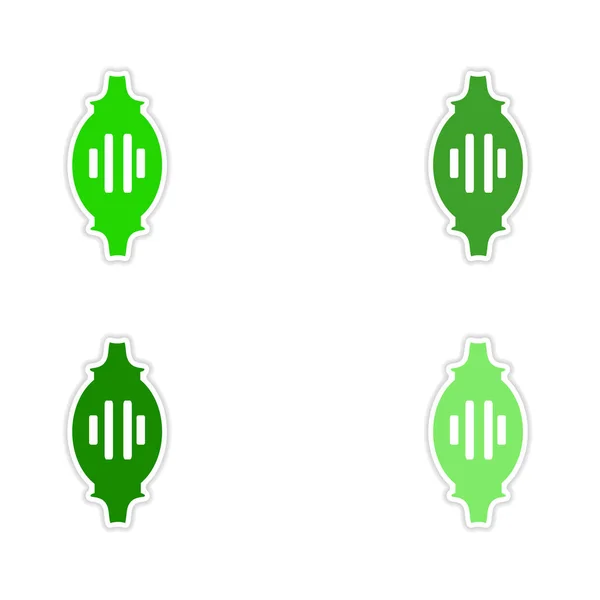 Montaggio realistico adesivo design su carta lanterne turche — Vettoriale Stock