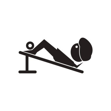Siyah ve beyaz adam spor salonunda düz simgesi