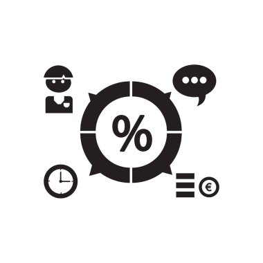 Siyah ve beyaz ekonomi infographics düz simgesi