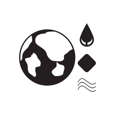 Siyah ve beyaz Eko Infographic düz simgesi