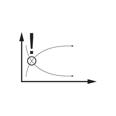 Siyah ve beyaz ekonomik grafik içinde düz simgesi