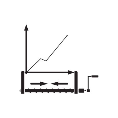 Siyah ve beyaz ekonomik grafik içinde düz simgesi