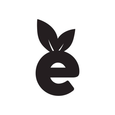 Siyah ve beyaz Eko yaprakları düz simgesi