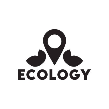 Siyah ve beyaz ekoloji sembolü ekoloji logosundaki düz simgesi