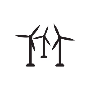 Düz kutsal kişilerin resmi içinde siyah ve beyaz rüzgar türbini