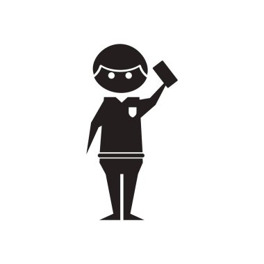 Siyah ve beyaz hakem düz simgesi