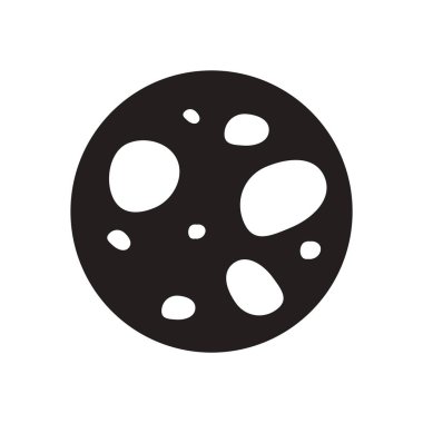 Siyah ve beyaz asteroit düz simgesi